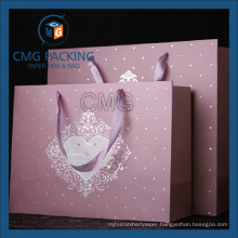 Classcial Style Silk Ribbon Matt Lamination Paper Bag (DM-GPBB-155)